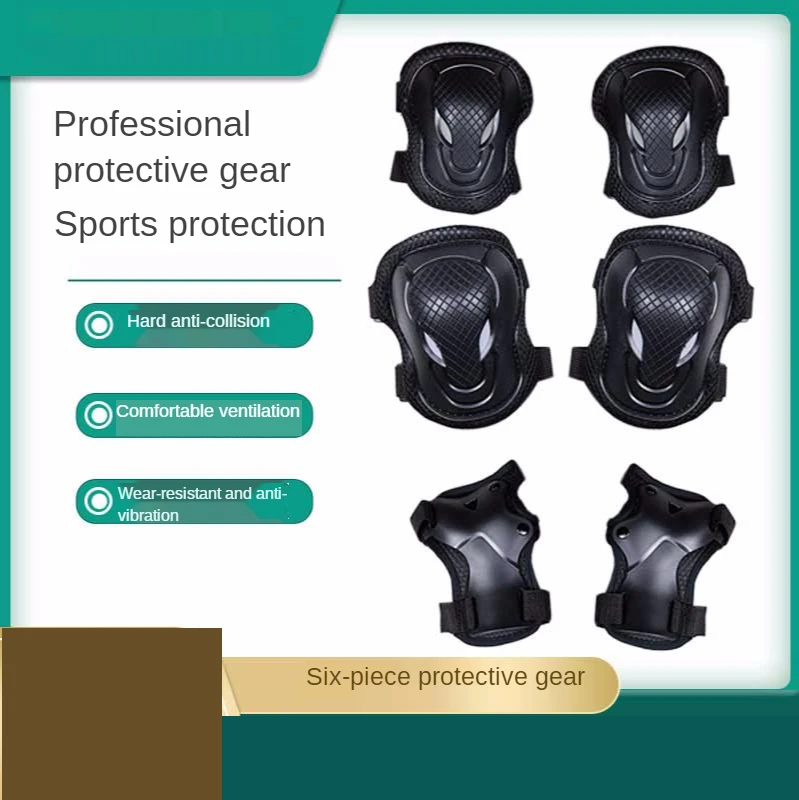 Adult six-piece suit special protective gear for roller skates, skates, skateboarding, palm pads, elbow pads, and knee pads
