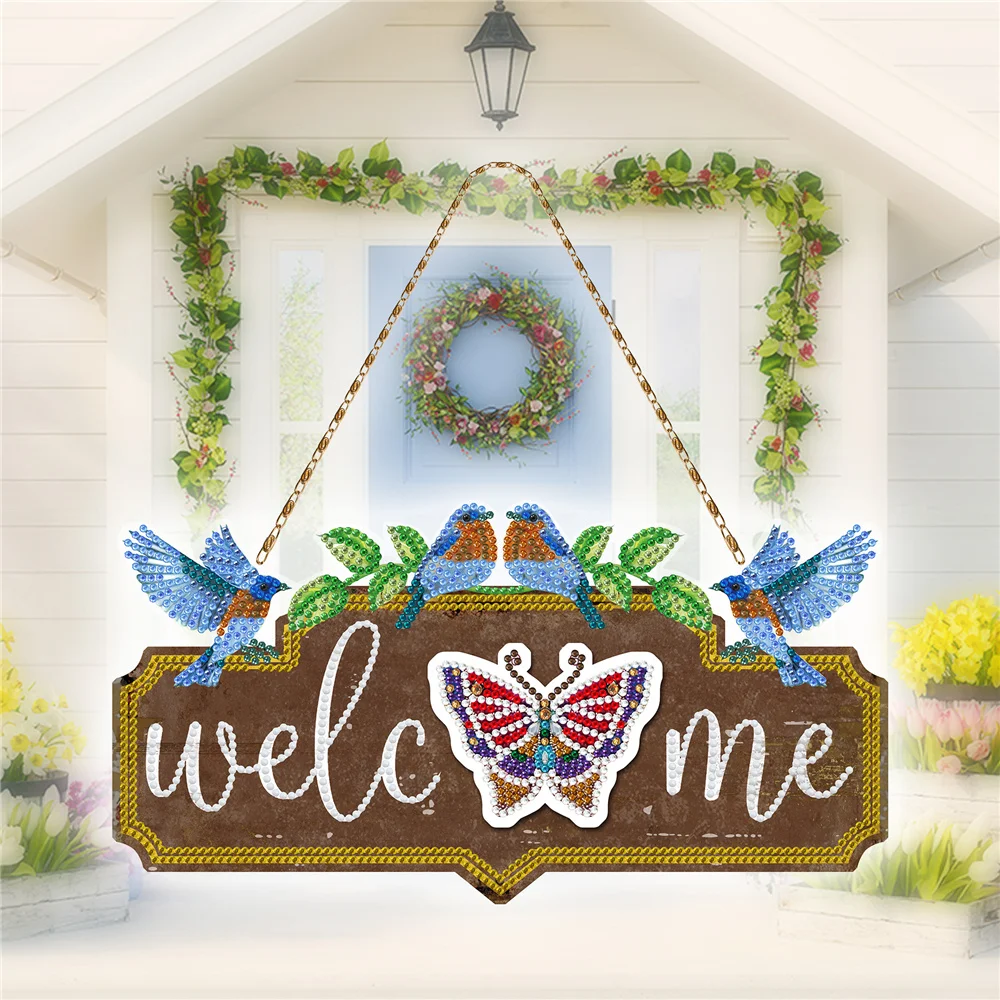 

Iron Sheet Diamond Painting Door and Window Decorative Painting with Replacement Magnet Door Welcome Sign