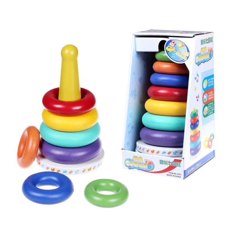 Yizhi игрушка семицветное кольцо музыкальная Радужная башня не стакан