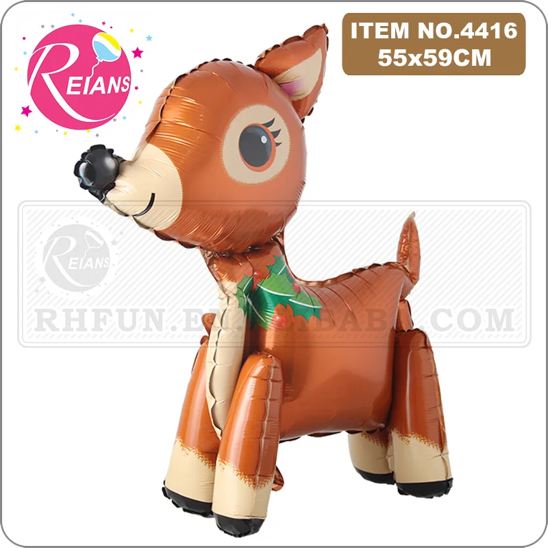 

3D сборные трехмерные рождественские воздушные шары Selfstand с оленями, украшения для дня рождения, детский Свадебный шар с оленем, воздушные ша...
