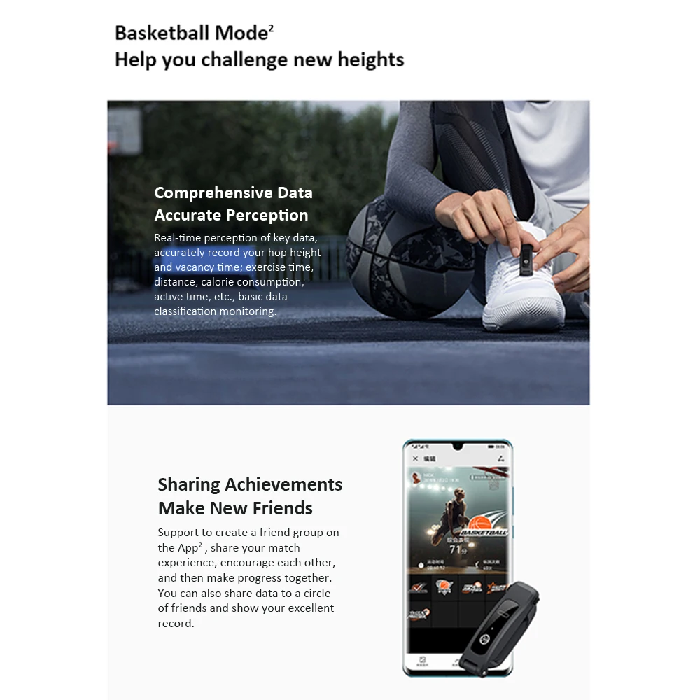 Умный Браслет huawei Band 4e, баскетбольный мастер, монитор осанки для бега, 2 режима ношения, 5 АТМ, Водонепроницаемый Фитнес-браслет