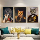 Настенная картина Кот, животное, картина маслом на холсте, постеры и печать, Настенная картина для гостиной, домашний декор (без рамки)