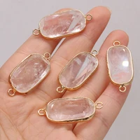 natural stone gem clear quartz rectangular connect crafts diy necklace bracelet earrings jewelry accessories gift making