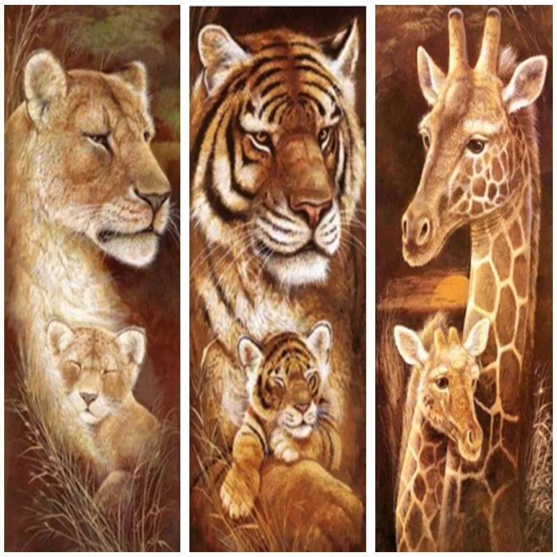 

Animal Diamond Embroidery 5D DIY full Diamond Painting Christmas Tigers And Giraffes Cross Stitch Full Rhinestone Mosaic