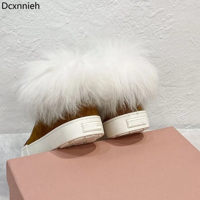 

Women Boots Wool Warm Snow Boots Casual Thick Sole Sneakers Winter Fur Shoes Woman Rabbit Hair Flat Ankle Boots For Women 2020