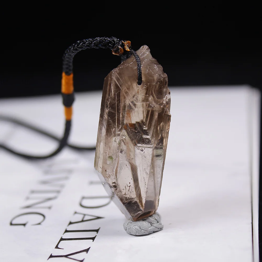 Подвеска из натурального кристалла кварцевый кулон чайный желтый кристалл