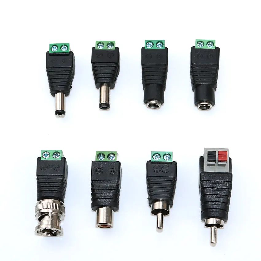 ChengHaoRan 1 шт. 5,5*2,1 5,5*2,5 BNC RCA к DC обжимной клеммный блок разъем адаптер для камеры видеонаблюдения провода женский мужской