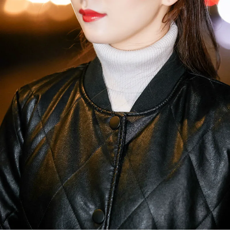 

2020 Fashion Plus Size 4XL Womens PU Leather Jackets Spring Autumn Single Breasted Long Windbreaker Faux Leather Coat Women M83