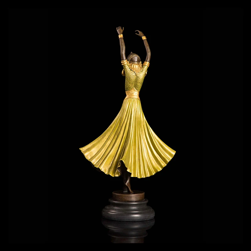 

[MGT] Bronze art decor dancing girl statue sculpture for home decoration