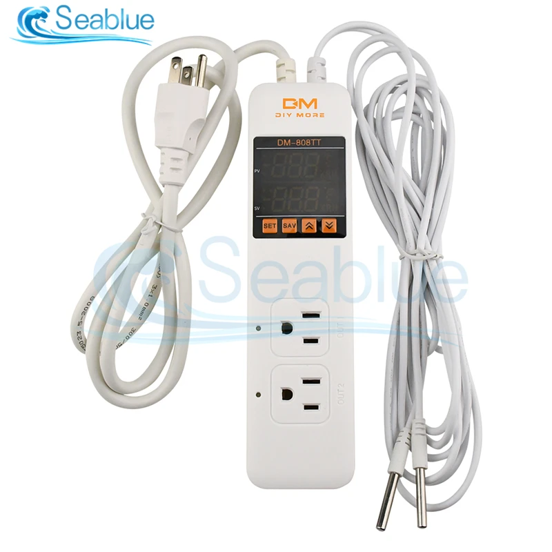 ac85 250v 10a dm 808tt dual temperature control socket temperature humidity controller meter intelligent electronic socket free global shipping