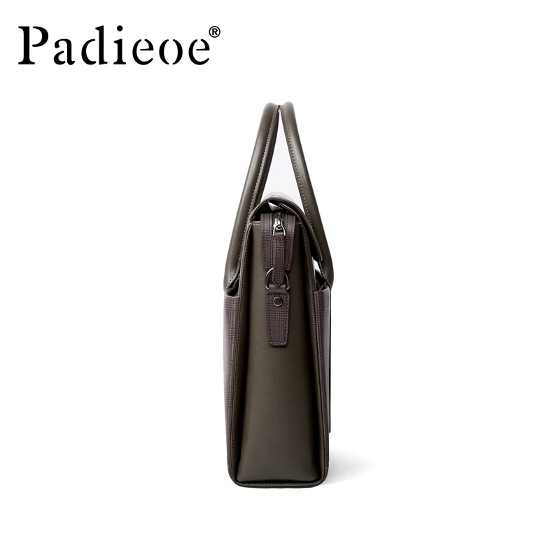 Padieoe men bag briefcase leather computer bag messenger handbag purses jobs genuine leather