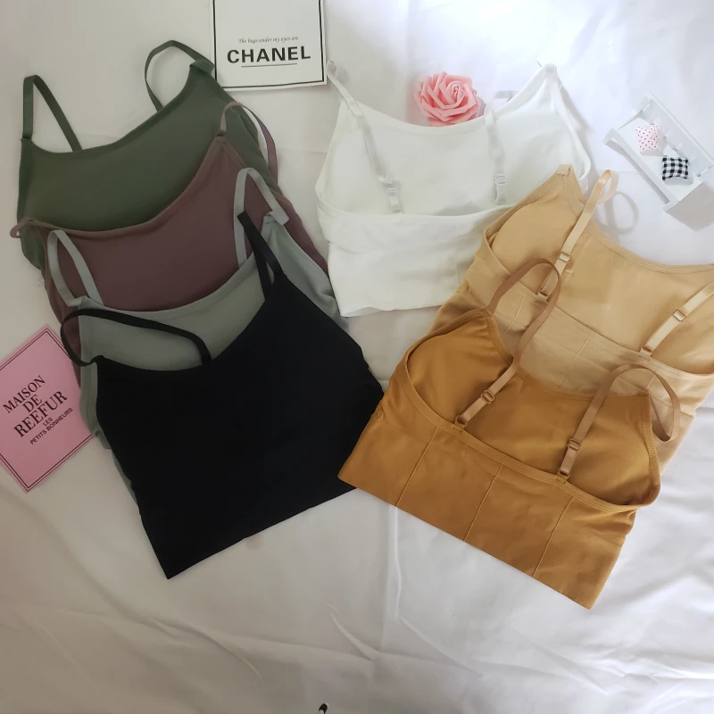 

Women Tube Tops U-shaped Sleeveless 7 Colors Bra Elasticity Female Intimates Comfortable Gathering Ulzzang Chic Leisure Bralette