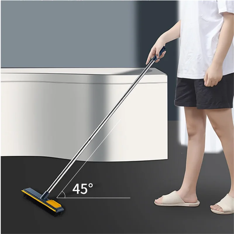 

113x23cm Pool Scour Brush 2 In 1 Bathroom Wiper Stiff Bristle Window Squeegee Broom Floor Mop Tile Floor Cleaner Tools