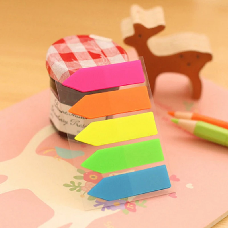 30packs/lot Candy Colors Fluorescence Self Adhesive DIY Memo Transparent Page Hold Notepad Message Study Label Stickers | Дом и сад