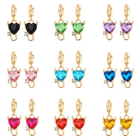 kpop cute multicolor heart antler drop earrings high quality womens sweet dangle earrings jewelry best gifts for friends