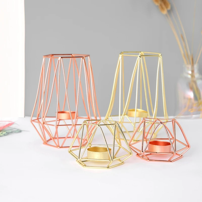 Подсвечник из кованого железа геометрический подсвечник романтическое
