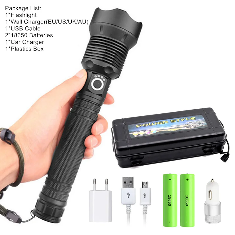 Package H Мощный USB фонарик xhp70.2 Самый светодиодный фонарик USB Zoom СВЕТОДИОДНЫЙ Фонарь xhp70 xhp50 18650 или 26650 Аккумулятор для кемпинга - Испускаемый цвет: Package H