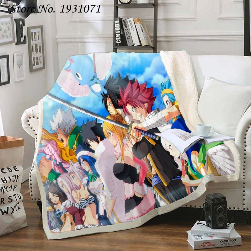 Флисовое одеяло с 3D рисунком Фея хвост для кровати толстое модное покрывало из