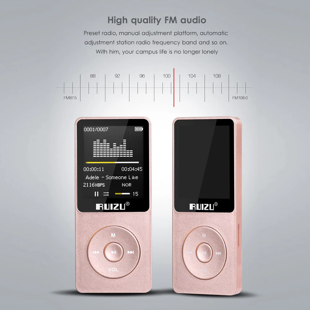 Музыкальный плеер RUIZU X02 8G портативная версия английский MP3 может играть 80 часов с
