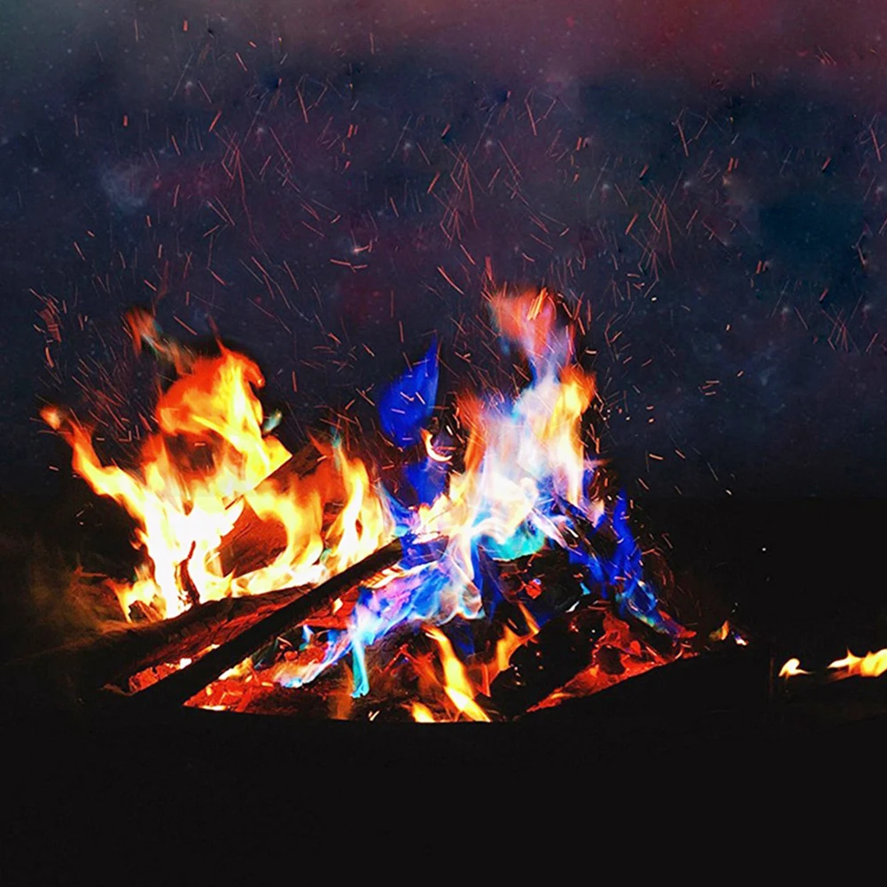 

10g/15g/25g Magic Fire Colorful Flames Powder Bonfire Sachets Pyrotechnics Magic Trick Outdoor Camping Hiking Survival Tools