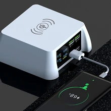 100W Multi USB Fast Charger QC 3.0 Quick Charge LCD PD Charger Qi Wireless Charger For iPhone XS 12 11 Pro Max Samsung Huawei