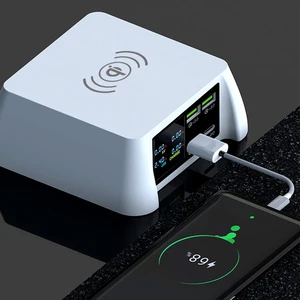 100w multi usb fast charger qc 3 0 quick charge lcd pd charger qi wireless charger for iphone xs 12 11 pro max samsung huawei free global shipping