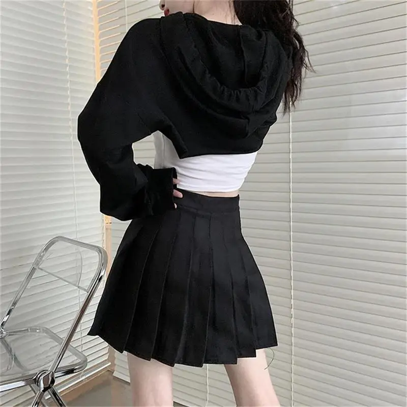 Women Long Sleeve Hoodies Sweatshirt Solid Color Oversized Loose Crop Top Casual Sweatshirt Streetwear Sudaderas Con Capucha