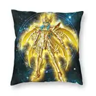 Крутая Золотая наволочка Saint Seiya Рыцари Зодиака, наволочка для домашней декоративной подушки с двусторонним принтом японского аниме манга, наволочка для дивана