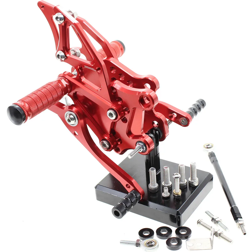 Red Для YAMAHA YZF R3 MT03 14-19 R25 14-18 MT25 15-18 CNC алюминиевый сплав мотоцикл подножка для ног Педаль peg Rearset задний Набор - Цвет: Red