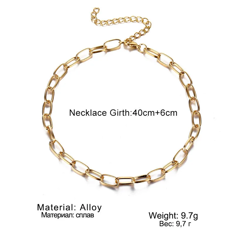 

MDemon Vintage Chunky Thick Chain Necklace For Women Men Exaggerated Big Gold Snake Chain Choker Necklaces Female Jewelry