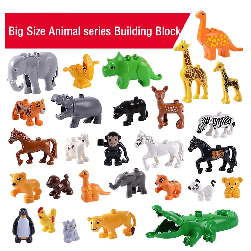 

Animal Series Model Figures Big Building Blocks Compatible Brands Bricks Animals Parts Educational Kids Children Gift