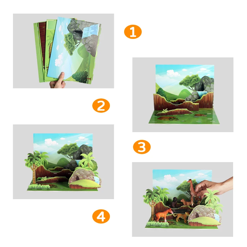 3D-пазл Oenux в виде танграммы экшн-фигурка диких животных интеллектуальное