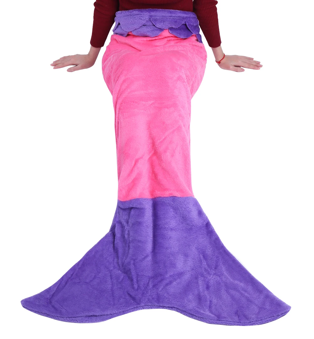 

1 Mermaid Tail Weighted Blanket for Kids Adult Winter Warm Fleece Throws Blankets Wearable Sleeping Bag Sleep Cover for Sofa Bed