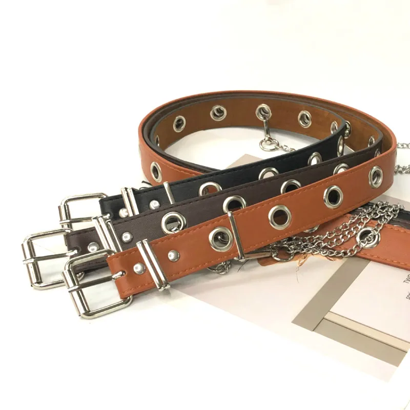 Съемный пояс с цепочкой в стиле панк хип-хоп трендовые женские ремни модные