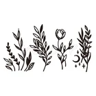 Временная татуировка-наклейка, луна, растение, небольшой элемент, водостойкая, для женщин, мужчин, взрослых, имитация боди-арта, дизайн, 10, 5x6 см, Детская татуировка