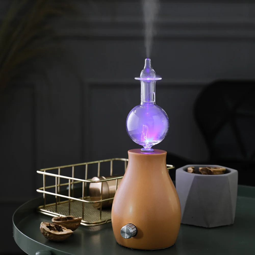 

Electric Led Ceramic Glass Aromatherapy Air Fog Nebulizer Humidifier Diffuser for Essential Oils Home Badroom Living Room
