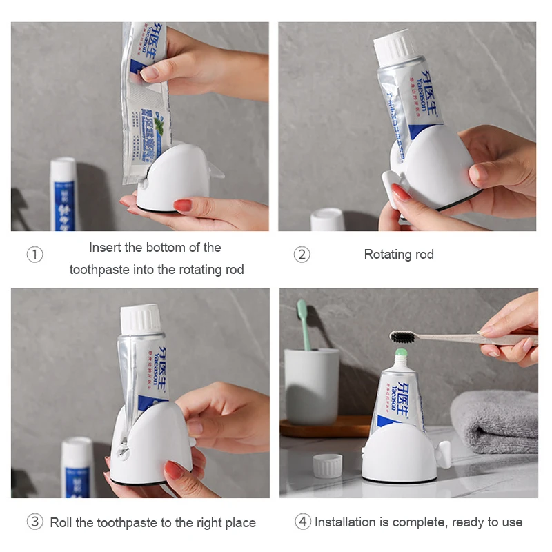 

Toothpaste Squeezer Dispenser Set Manual Rotate Squeeze Toothpaste Fashion Holder PP Material Non-toxic Bathroom Supplies