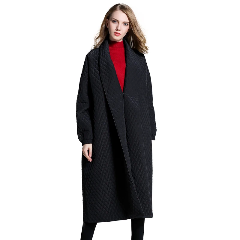 

Oversized Cotton Jacket Women's New Style Was Thin And Long 200 Kg Winter Clothes Loose Warm Fashion Over-the-knee Jacket Trend