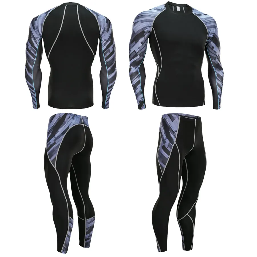Men's Compression Sportswear Suits Gym Tights Training Clothes Workout Jogging Sports Set Running Rashguard Tracksuit For Men