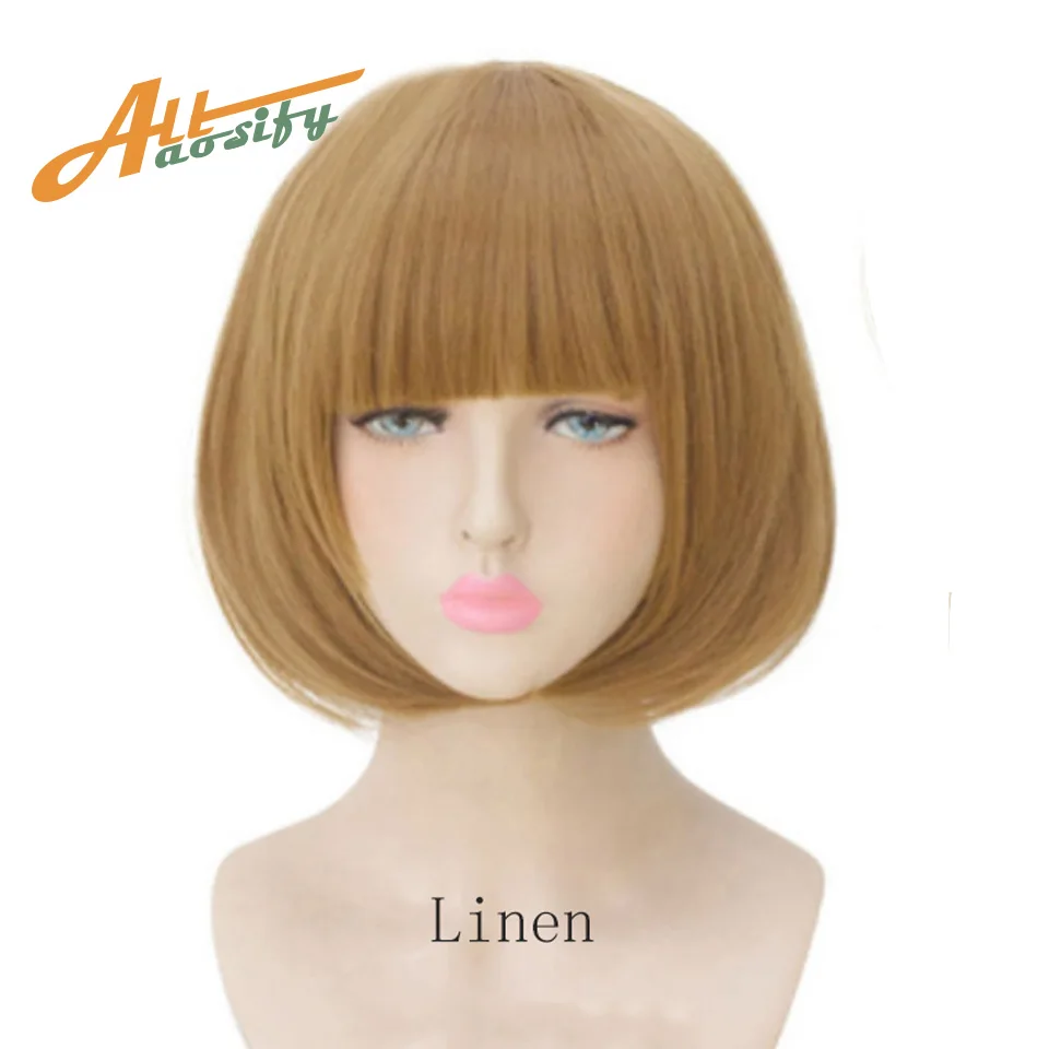Allaosify14 &quotженский короткий Боб синтетические парики для женщин высокая