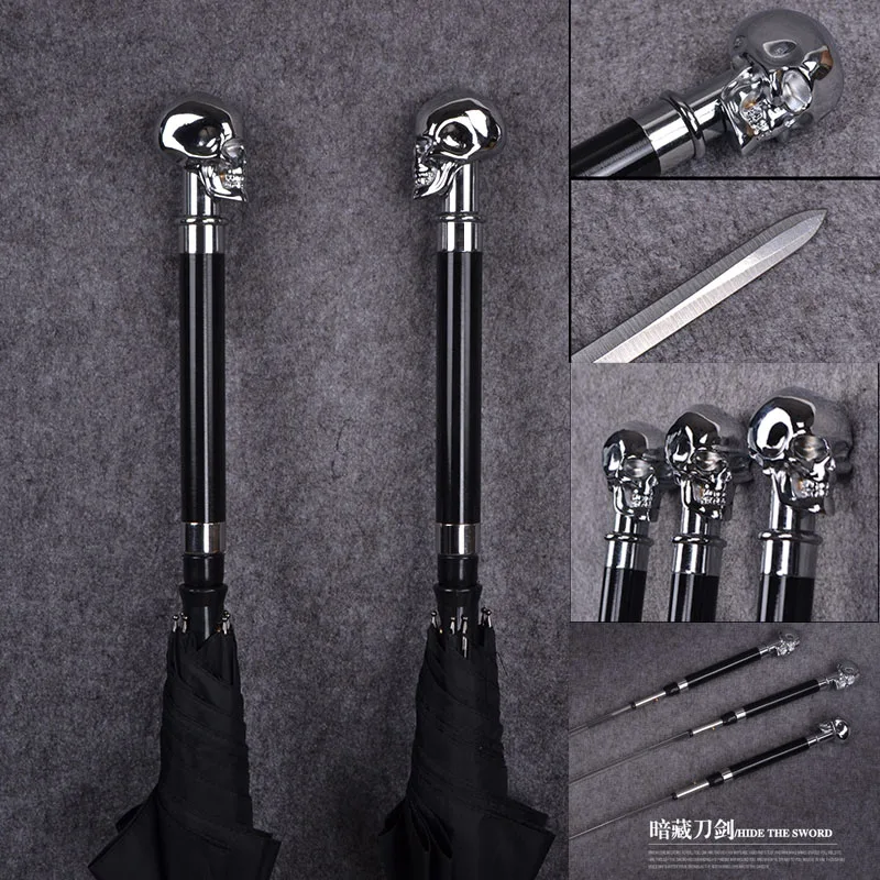 Черный зонт с длинной ручкой винтажный большой Ветрозащитный Зонт УФ-защитой