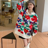 fashion pullover womens loose printed sweater harajuku knitted oversized woman sweaters