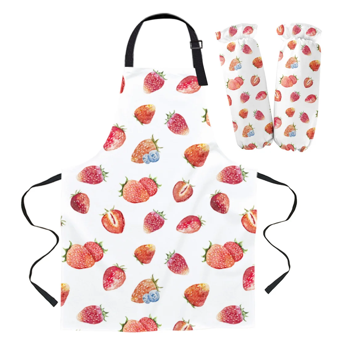 Набор фартуков клубника ягоды фрукты кухонный нагрудник рукавицы для