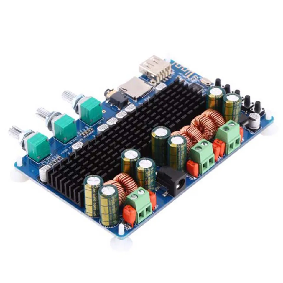 Цифровой усилитель мощности TPA3116 DC 12 В 24 50 Вт + 100 Bluetooth USB TF декодирование 2 1 канала