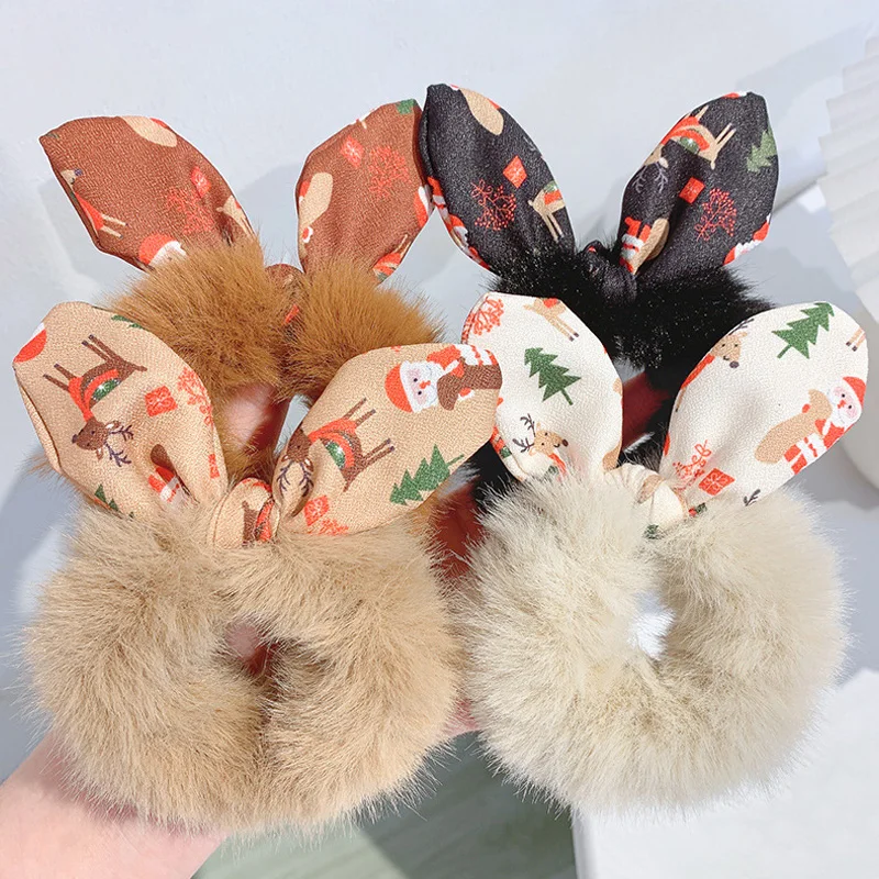 

Резинка для волос в виде милых животных, мультяшное украшение для хвоста, Рождественский держатель для прически «конский хвост», эластичны...