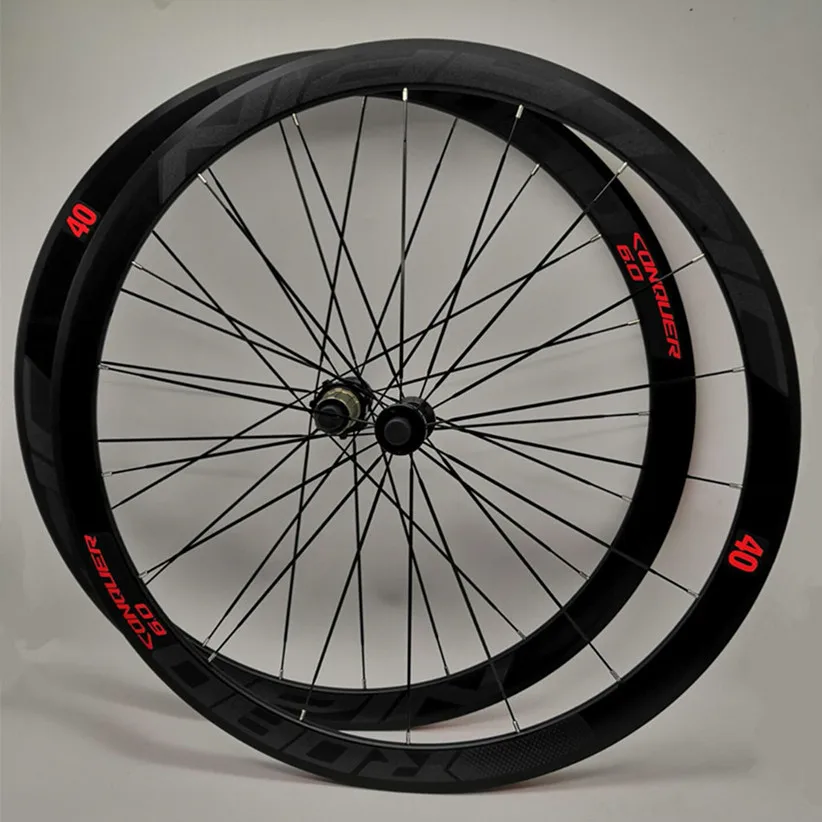 Bestellen C6.0 700C Rennrad Fahrrad Super-licht Aolly Aluminium Versiegelt Lager Laufradsatz Flache Speichen Racing 40mm Felgen Mit Anti-cursor