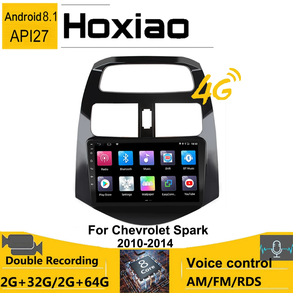 Автомагнитола Все в одном 2 DIN Android для Chevrolet Spark Beat M300 Creative 2010 2014 2013 2011 WiFi 4G