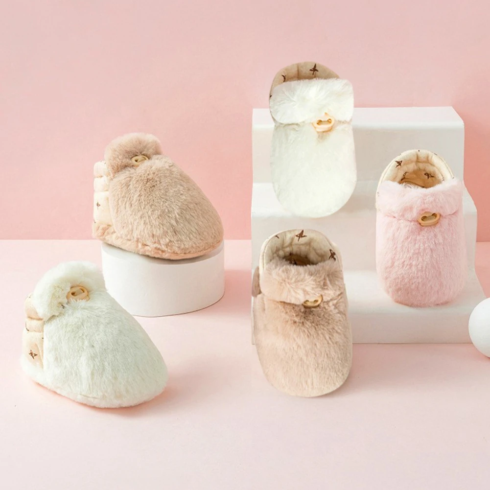 

Зимняя детская обувь для новорожденных мальчиков и девочек; Теплые шерстяные тапочки; Нескользящие мягкие мокасины для новорожденных