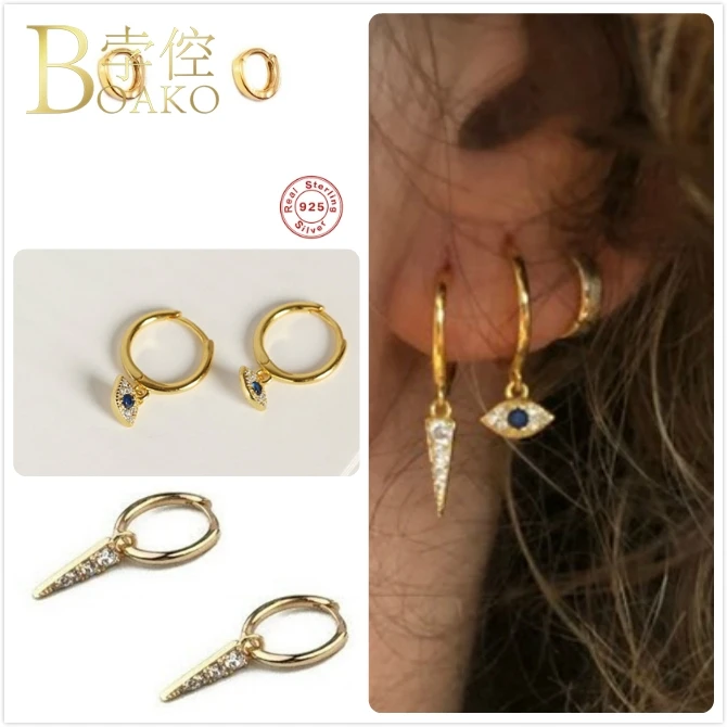 Женские серьги кольца из серебра 925 пробы с фианитами|Серьги-кольца| |