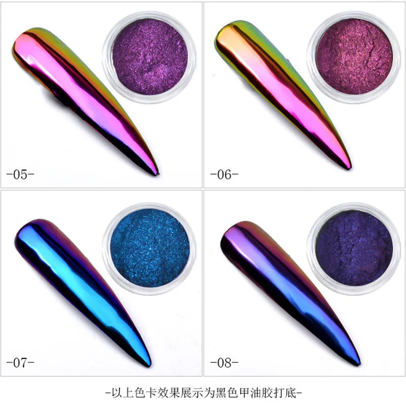 Хамелеон Ногтей зеркало порошок 8 цветов волшебный блеск для ногтей | Красота и